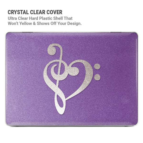 Purple Glitter Musical Heart MacBook Pro 14in (2021-24) Case plus Skin